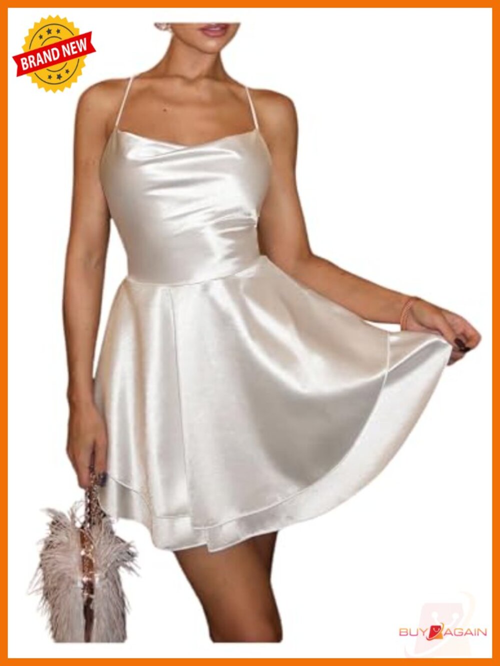 Women Lace Up Backless Mini Dress Ruffle Layered Party Wedding Guest